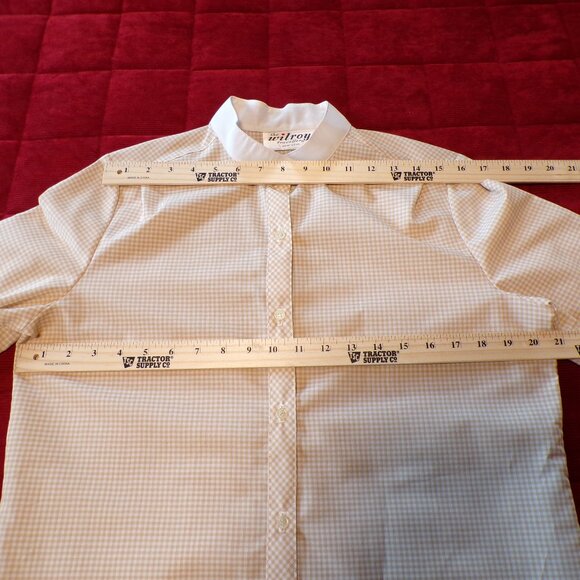 WILROY TRAVELLER Women's Retro 1970/1980 Style Beige & White Checkered Shirt -16 - Picture 5 of 8
